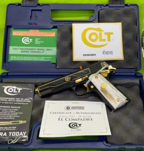 UNFIRED LIMITED EDITION COLT 1911 STAG EL COMPADRE 38 SUPER DAVIDSON RARE